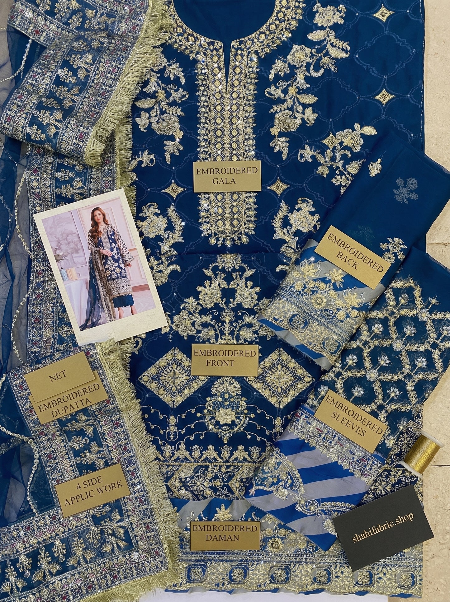 BAROQUE ROYAL SHEHZADI  FESTIVE |CHIFFON WITH KHAADI NET DUPATTA |3PC UNSTICHED