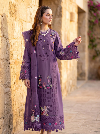 Qalamkar | Premium Chikenkari Lawn with Orgenza Embroidred Dupatta | 3pec Unstiched