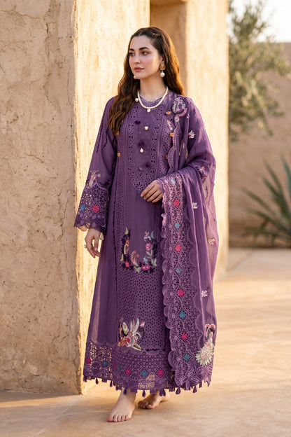 Qalamkar | Premium Chikenkari Lawn with Orgenza Embroidred Dupatta | 3pec Unstiched