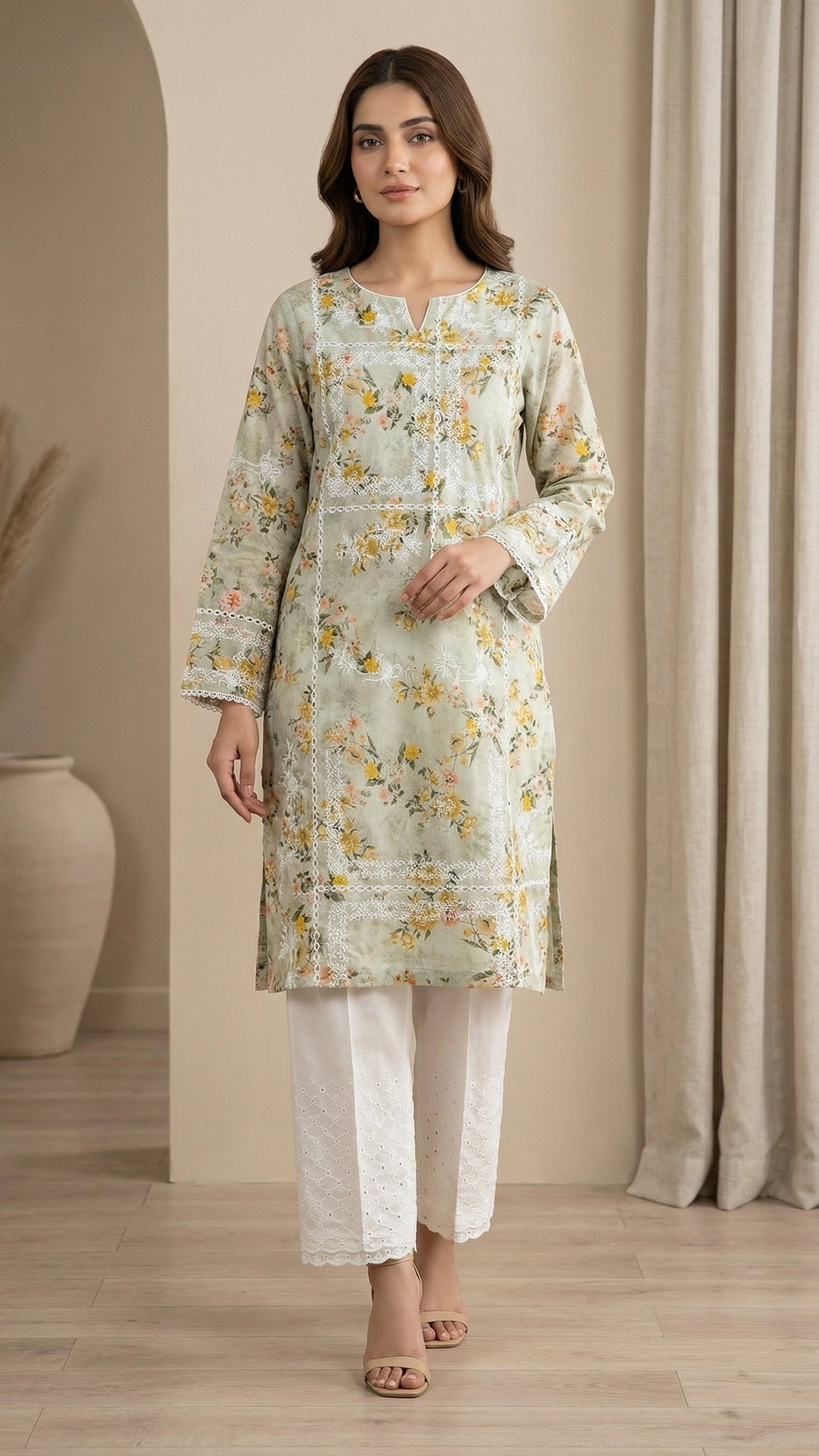 CHIKENKARI BAHAR |CHIKENKARI LAWN 2PC UNSTICHED
