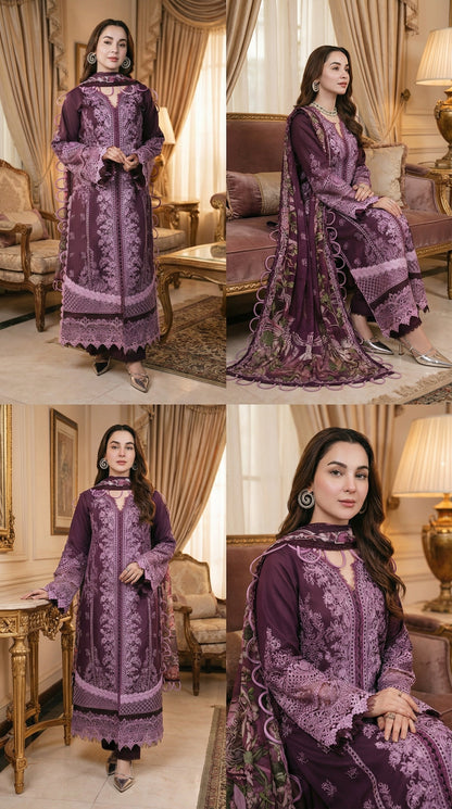 JADE CHIKENKARI BY HANIA AMIR |3PEC UNsTICHED