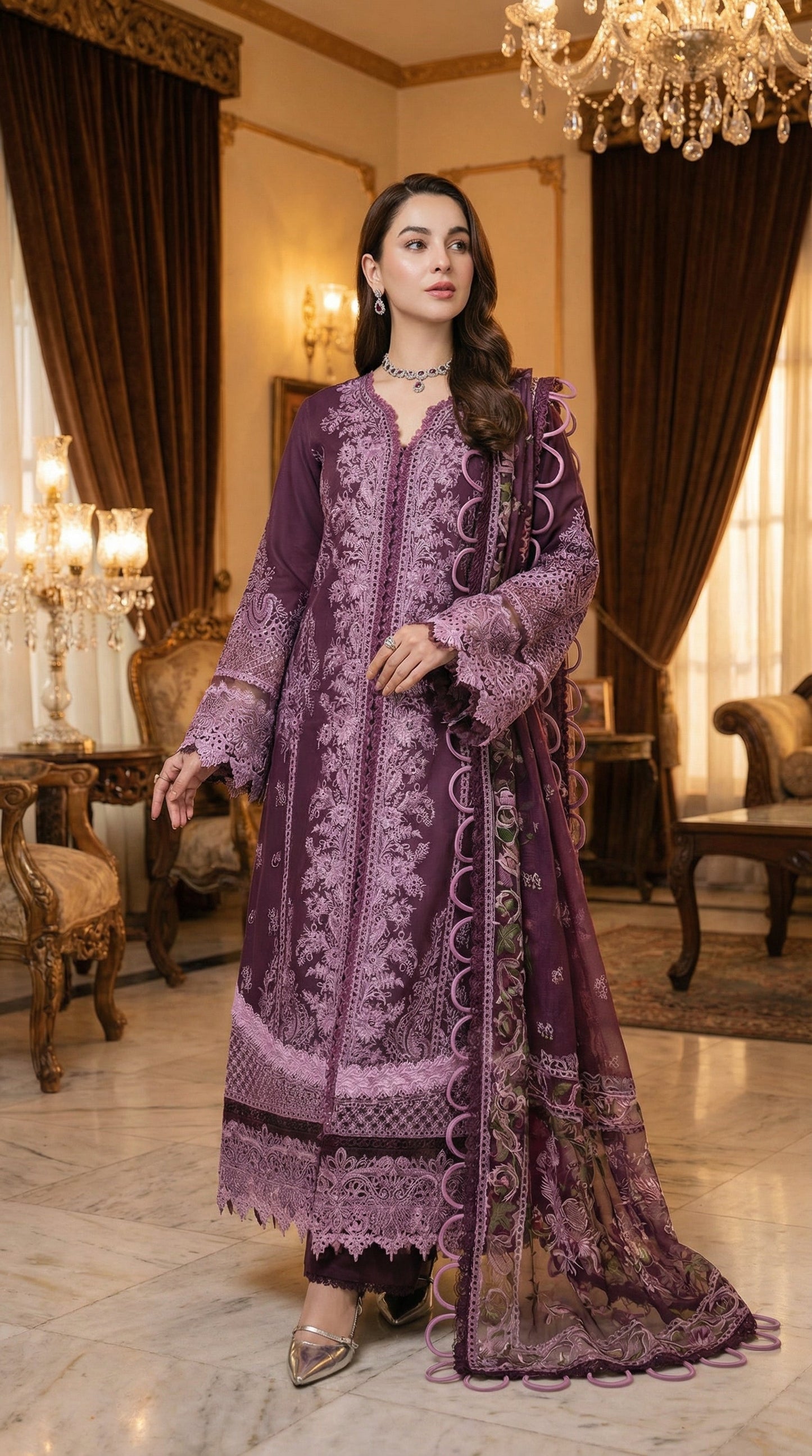 JADE CHIKENKARI BY HANIA AMIR |3PEC UNsTICHED