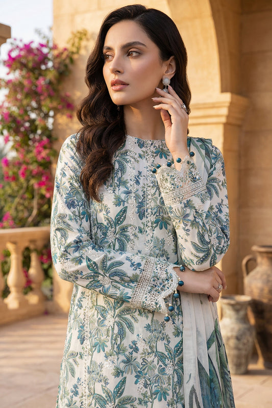 IZEL LAWN WITH CHIFFON DUPATTA |3PEC UNSTICHED