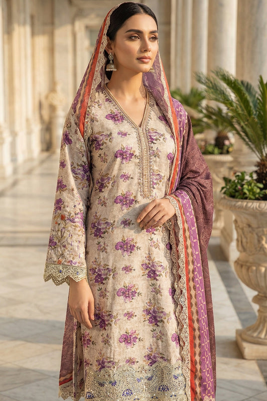 IZNIK LAWN WITH CHIFFON DUPATTA |3PEC UNSTICHED