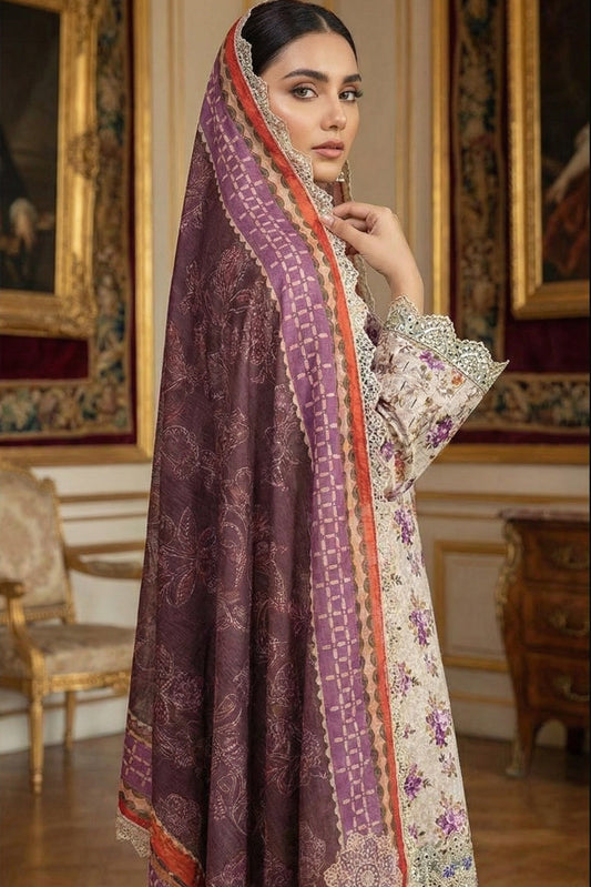 IZNIK LAWN WITH CHIFFON DUPATTA |3PEC UNSTICHED