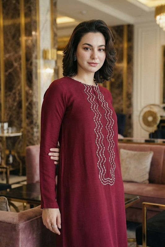 LULUSAR SILK WITH NET DUPATTA  |3PIECE UNSTICHED