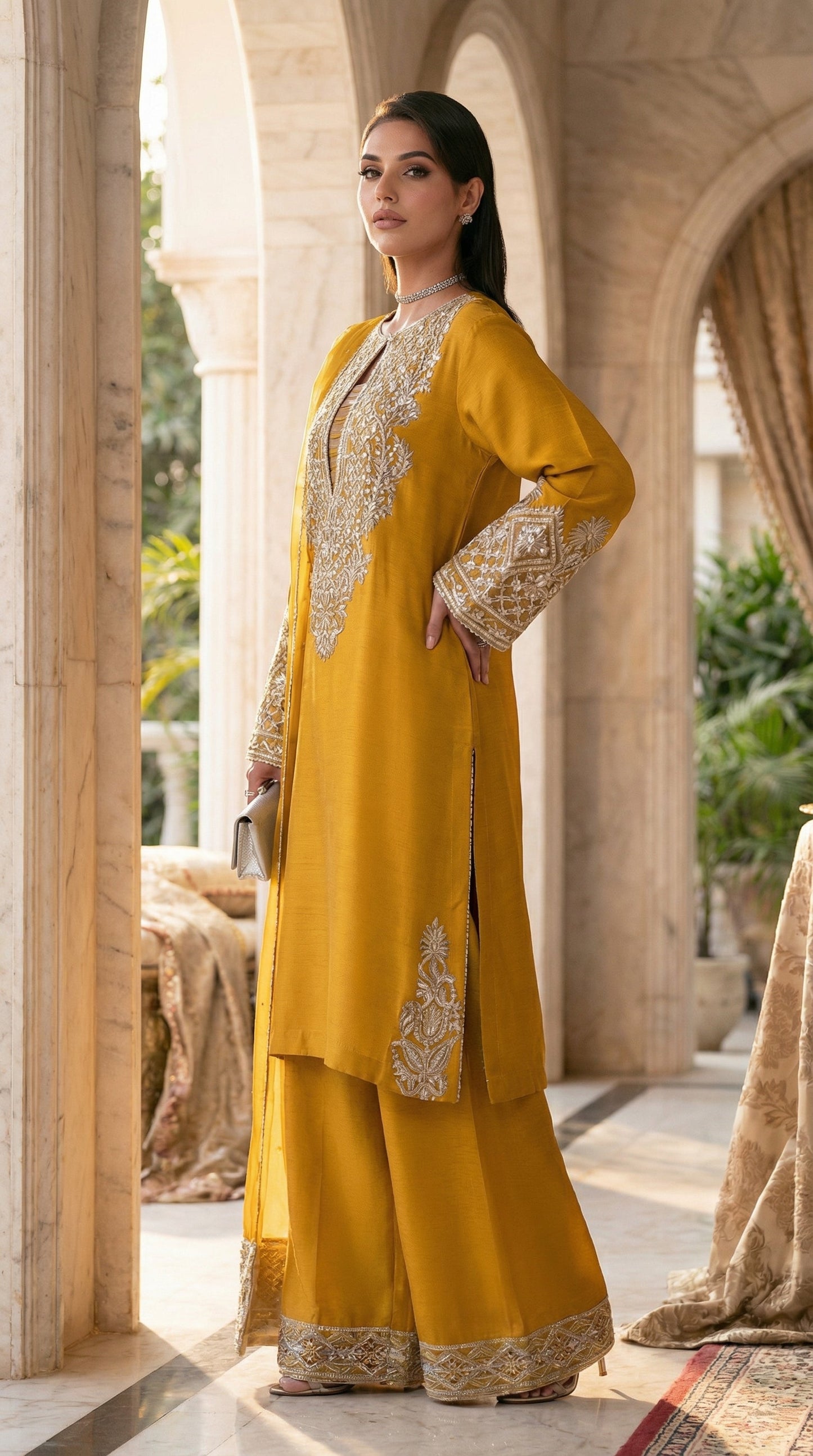 AYESHA HOOR SILK WEDDING WITH ORGENZA  DUPATTA (Y) |3PIECE UNSTICHED