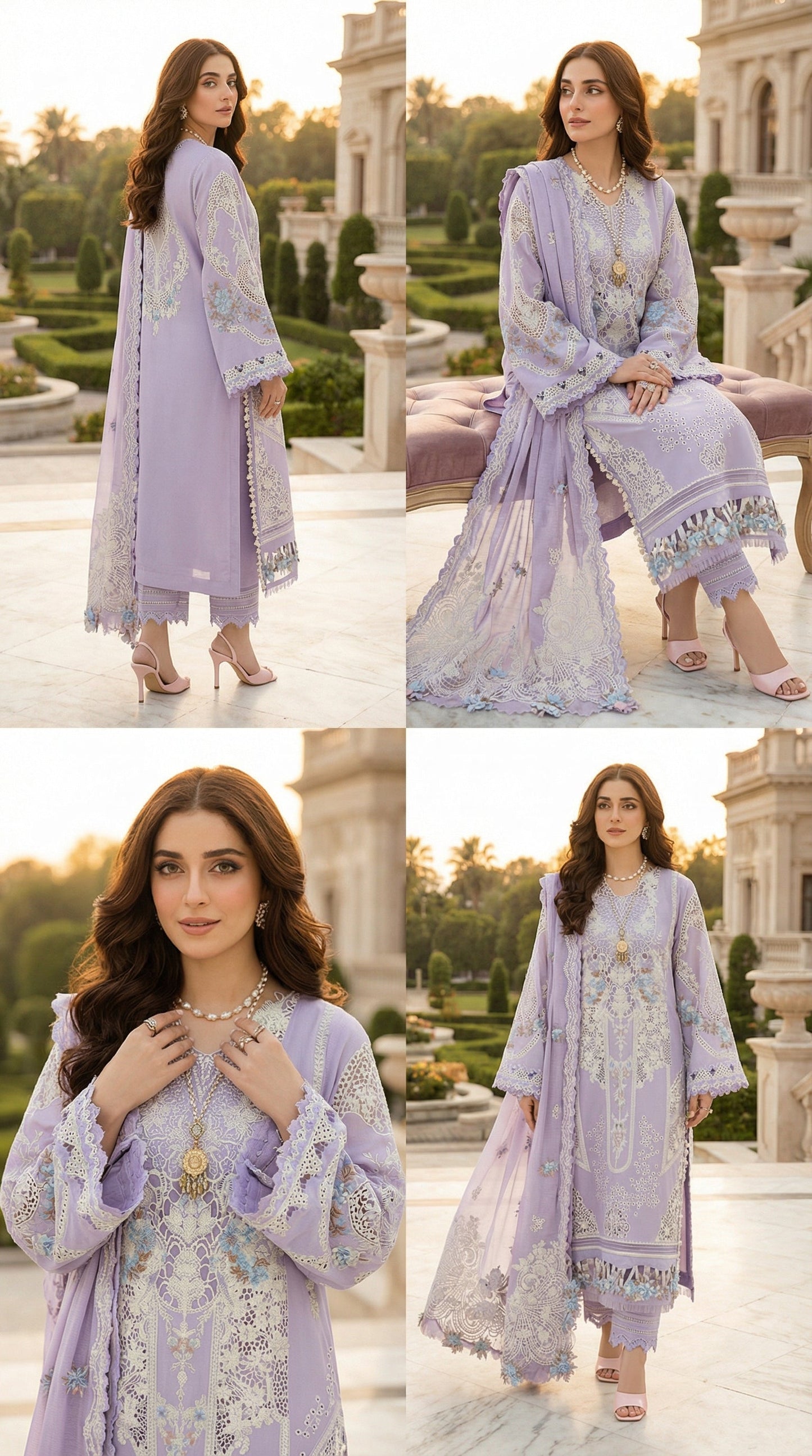 BIN ILYAS COTTON CHIKENKARI ORGENZA DUPATTA  |3PEC UNSTICHED