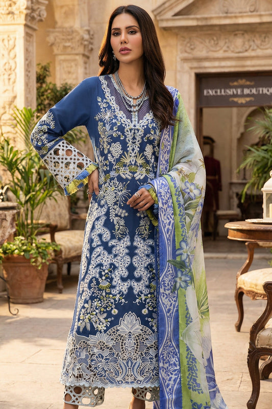 MUSHQ CHIKENKARI WITH DIGITAL PRINTED SILK DUPATTA  |3PIECE UNsTICHED