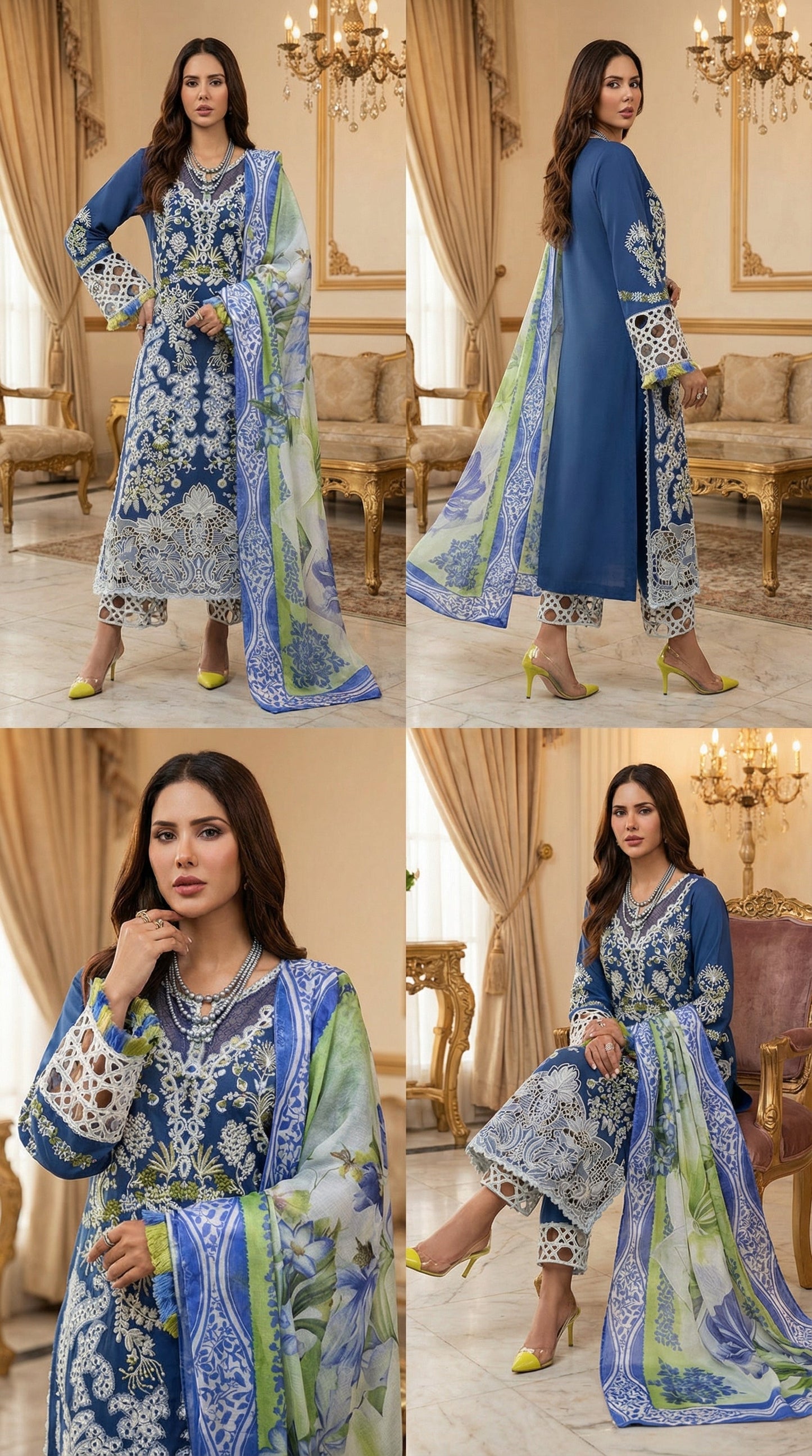 MUSHQ CHIKENKARI WITH DIGITAL PRINTED SILK DUPATTA  |3PIECE UNsTICHED