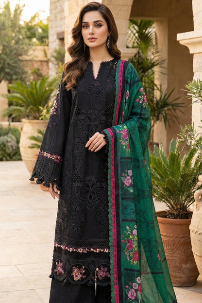 Saira Rizwan | Luxury Chikenkari Lawn Digital Printed Silk Dupatta | 3piece Unstiched