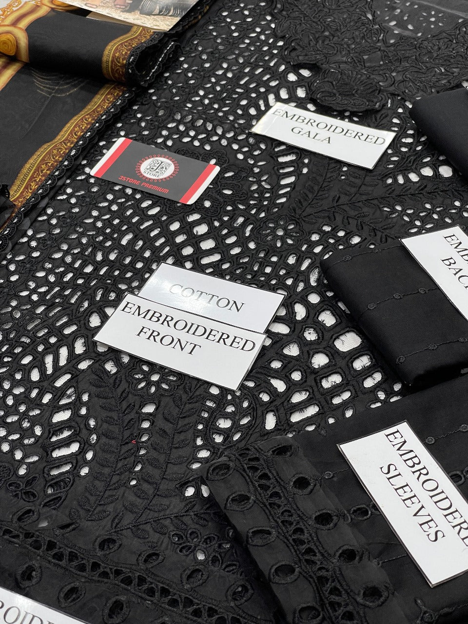 BIN ILYAS | BLACK LUXURY CHIKENKARI | Unstiched 3 piece