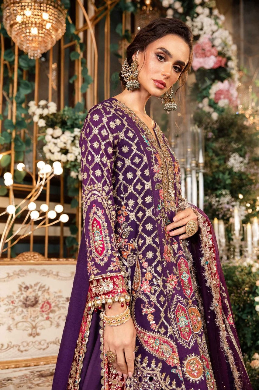 MARIAB | MAHARANI CHIFFON EMROIDED DRESS|3 Pec Unstiched