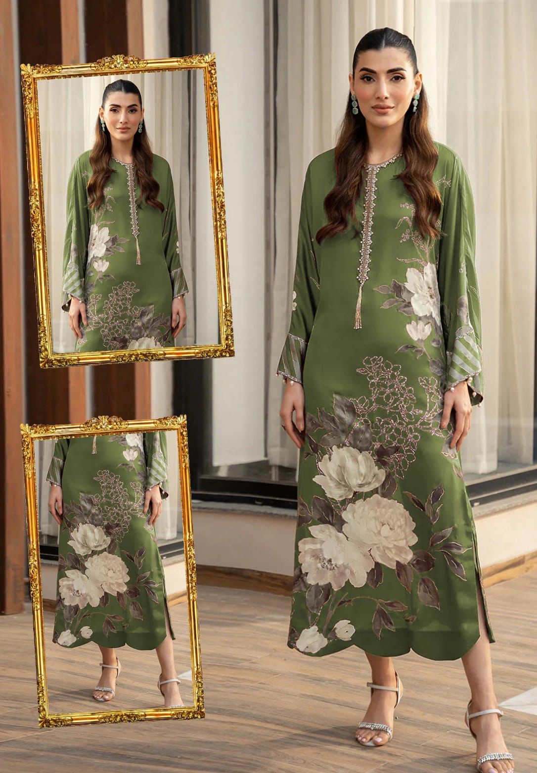 Luxury Silk Dress | 3pec Unstiched