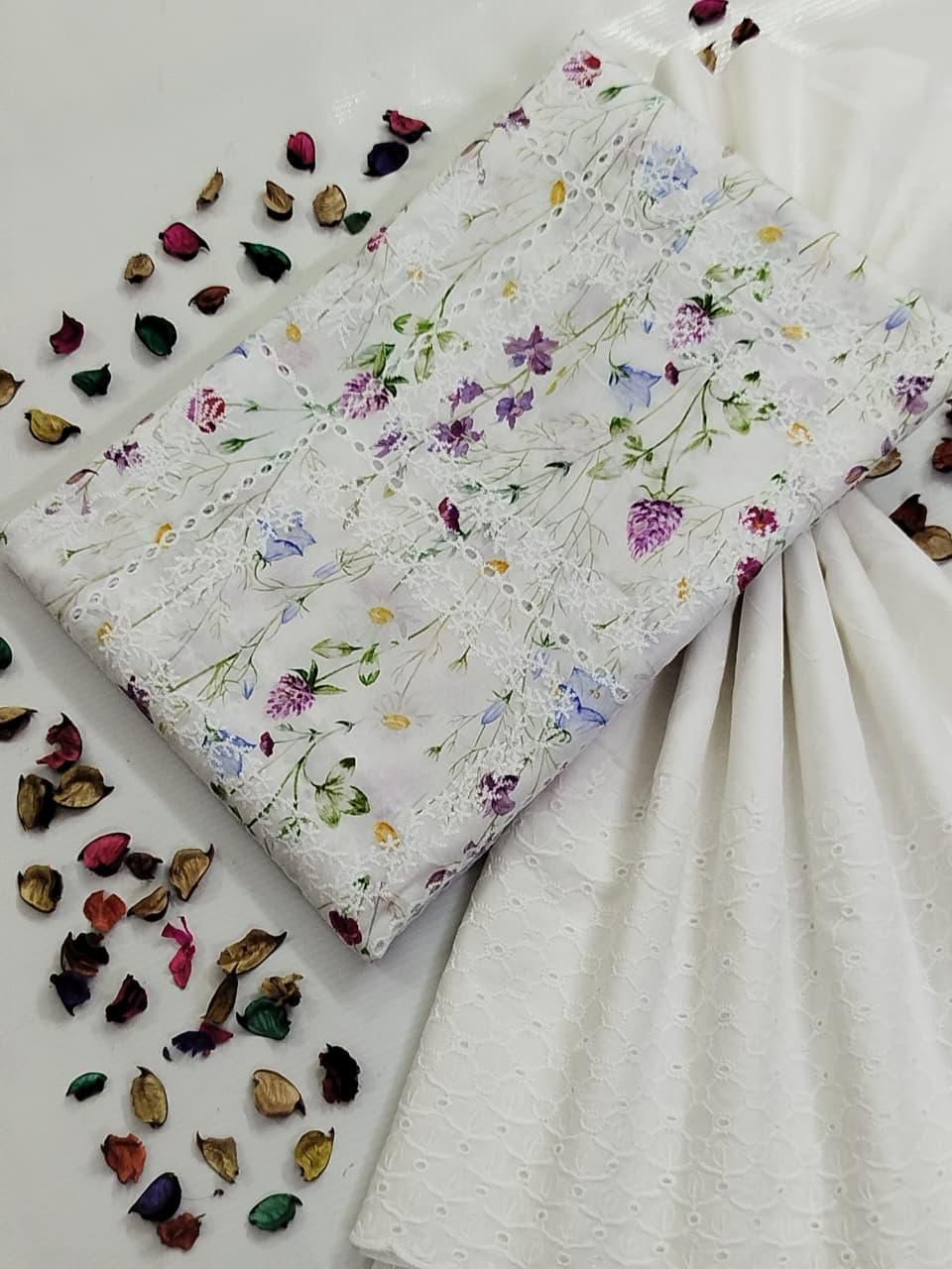 CHIKENKARI BAHAR |CHIKENKARI LAWN 2PC UNSTICHED