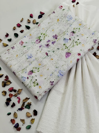 CHIKENKARI BAHAR |CHIKENKARI LAWN 2PC UNSTICHED