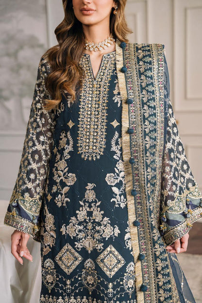 BAROQUE ROYAL SHEHZADI  FESTIVE |CHIFFON WITH KHAADI NET DUPATTA |3PC UNSTICHED