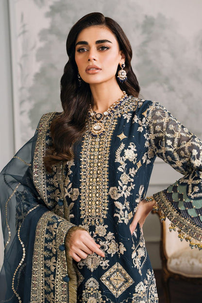 BAROQUE ROYAL SHEHZADI  FESTIVE |CHIFFON WITH KHAADI NET DUPATTA |3PC UNSTICHED