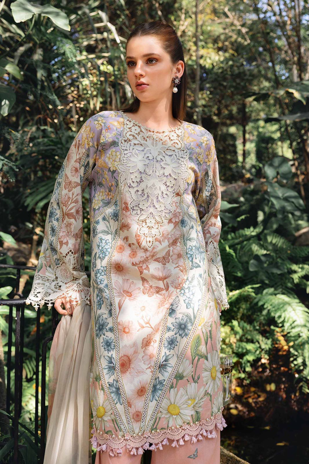 MARIAB LUXURY LAWN COLLECTION (UH) DUPATTA |3PC UNSTICHED
