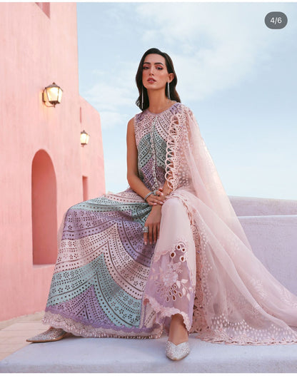 Swiss Lawn Digital Printed Embroidered Suit with Heavy Work Dupatta 3pc Unstiched