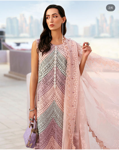 Swiss Lawn Digital Printed Embroidered Suit with Heavy Work Dupatta 3pc Unstiched