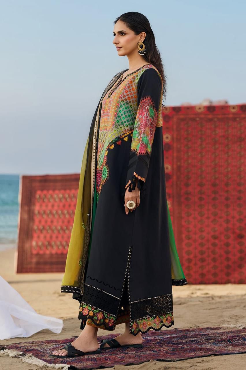 CHARIZMA SWISS LAWN (KA) WITH CHIFFON BORDER DUPATTA |3PC UNSTICHED