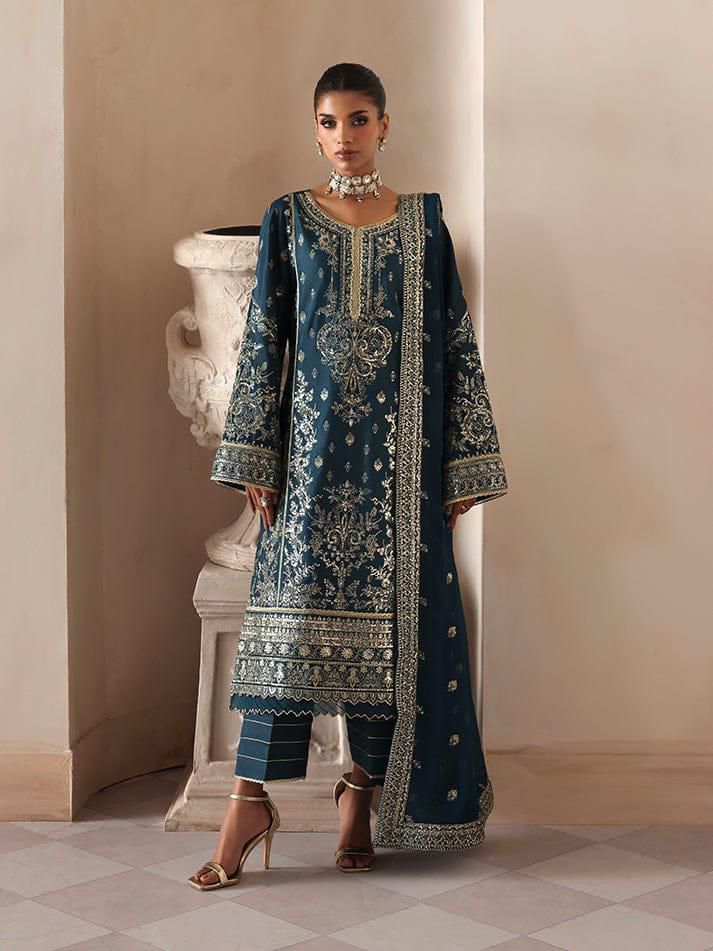 GULAL IMPERIAL ZINC EMROIDED DRESS  3PEC UNSTICHED