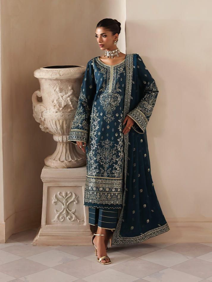 GULAL IMPERIAL ZINC EMROIDED DRESS  3PEC UNSTICHED