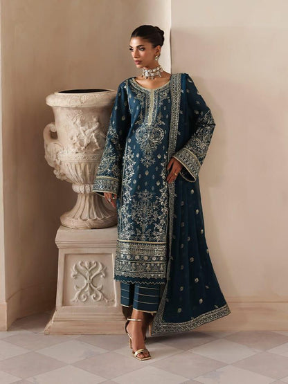 GULAL IMPERIAL ZINC EMROIDED DRESS  3PEC UNSTICHED