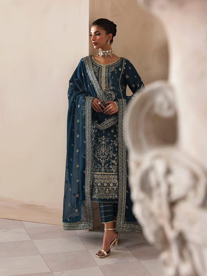 GULAL IMPERIAL ZINC EMROIDED DRESS  3PEC UNSTICHED