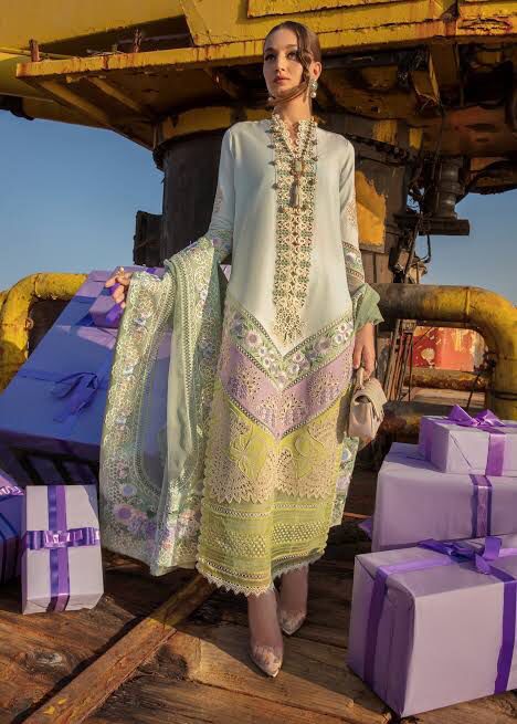 CRIMSON CHIKENKARI LAWN WITH BROIDERY DUPATTA  |3PEC UNSTICHED