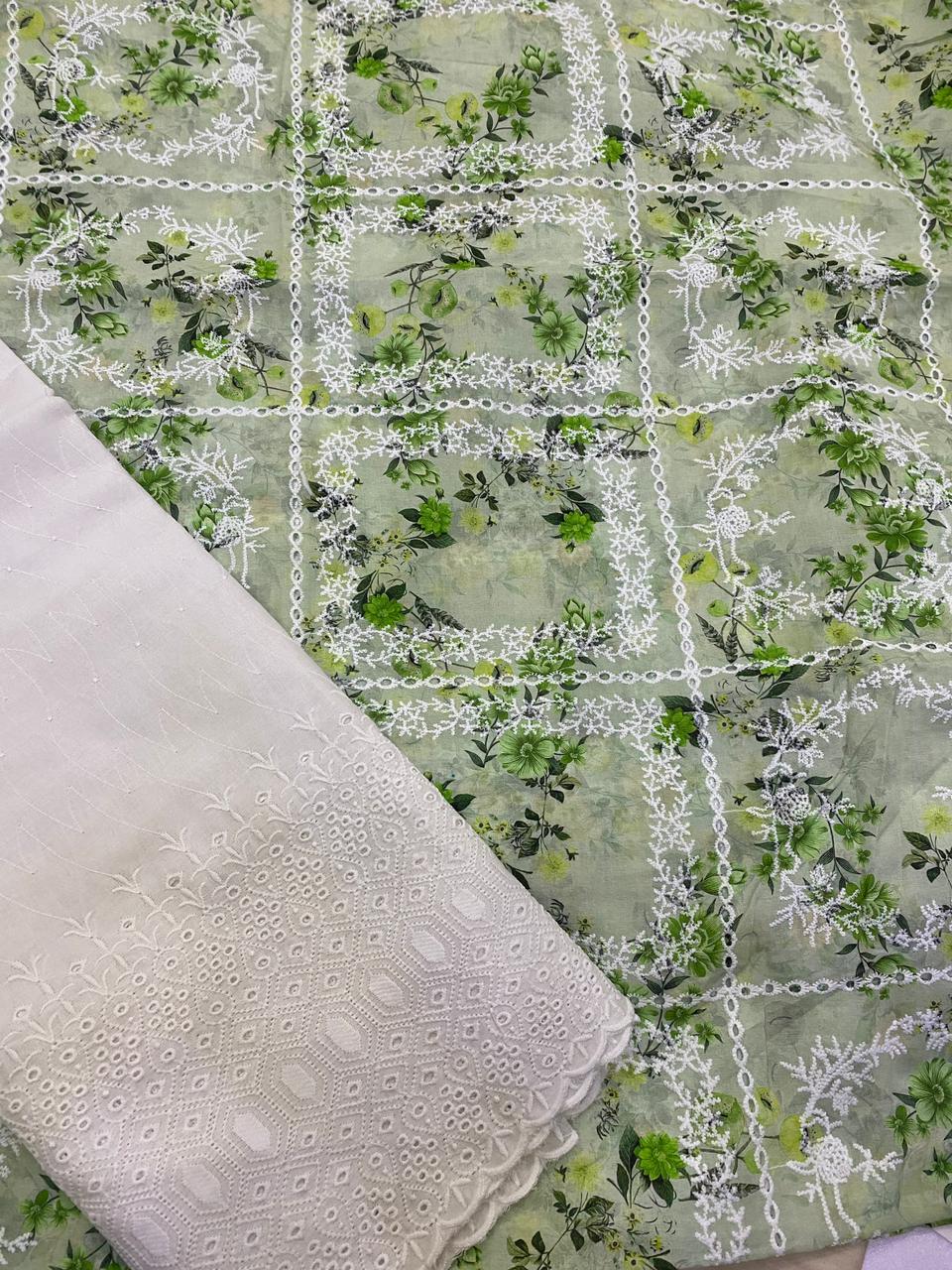 CHIKENKARI BAHAR |CHIKENKARI LAWN 2PC UNSTICHED