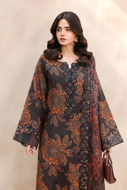 Ramsha | Digital Lawn Suit with Embroidered Neckline, Daman & Chiffon Dupatta | 3pc Unstiched