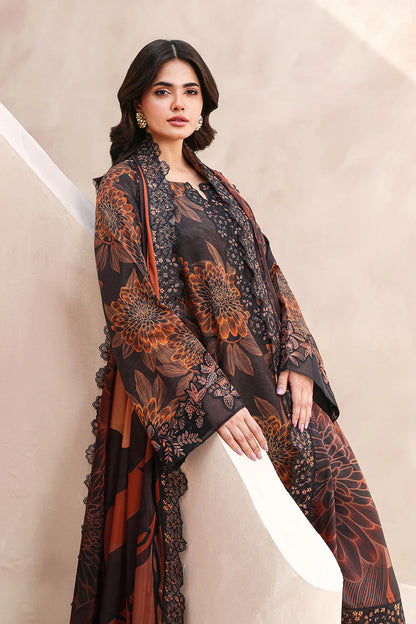 Ramsha | Digital Lawn Suit with Embroidered Neckline, Daman & Chiffon Dupatta | 3pc Unstiched