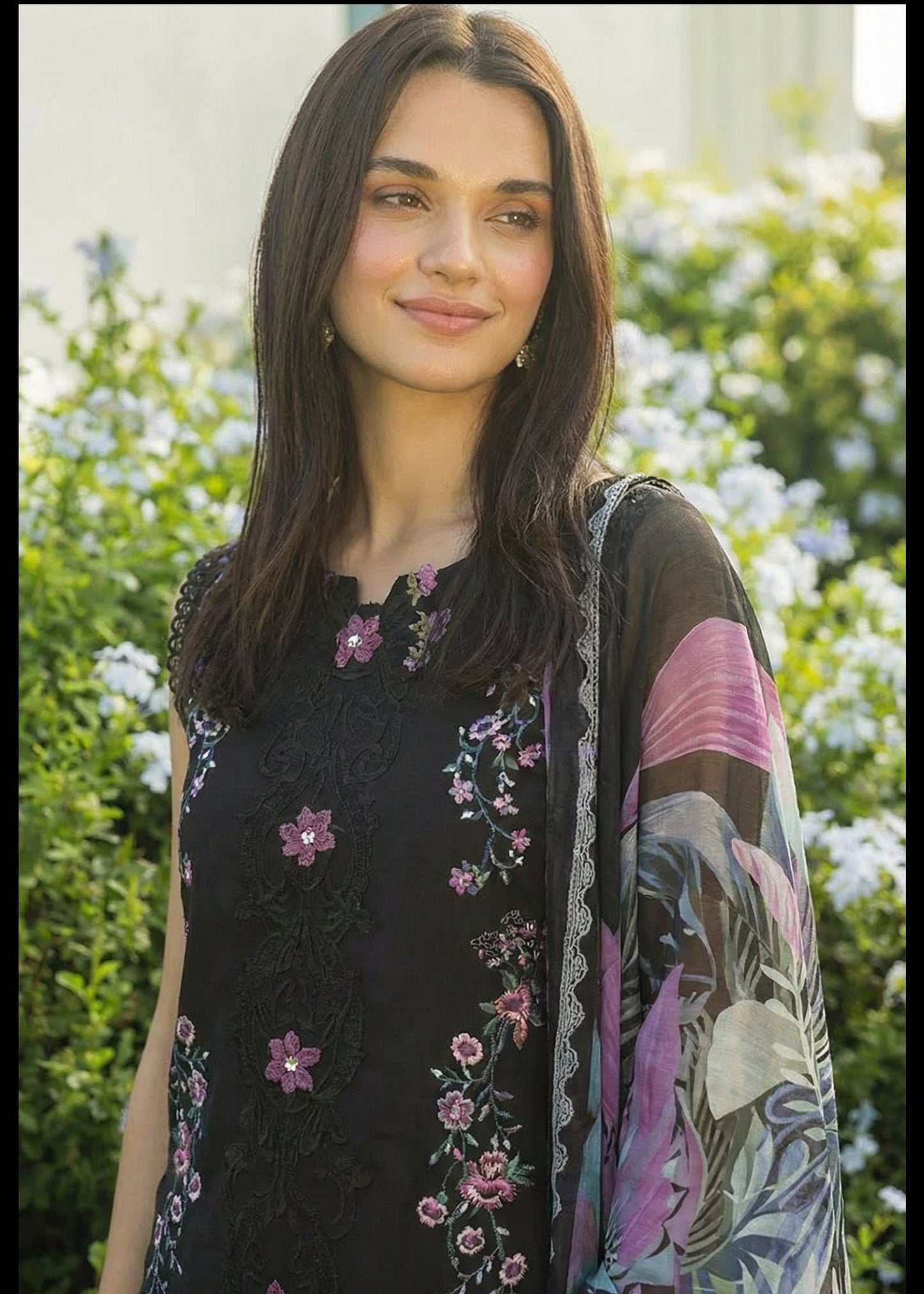 Mushq | Chikenkari With Silk Dupatta | 3pec Unstiched