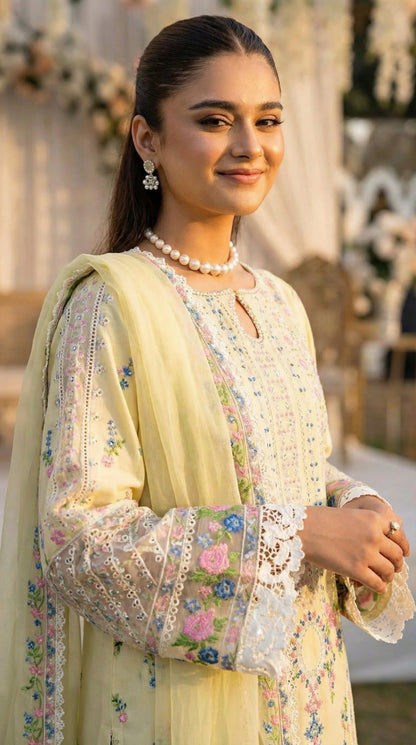 Chikenkari Nimora Lawn With Embroided Dupatta
