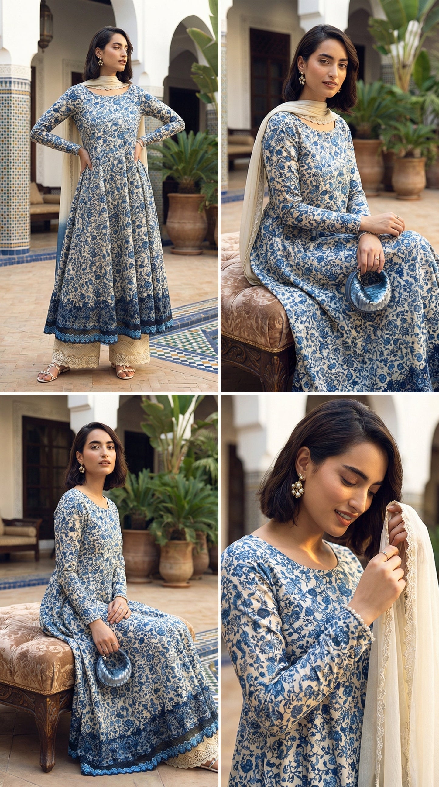 Iznik | Printed Lawn With Chiffon Dupptta | 3pec Unstiched