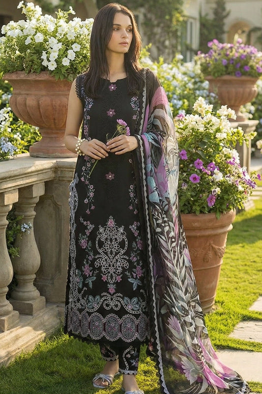 Mushq | Chikenkari With Silk Dupatta | 3pec Unstiched