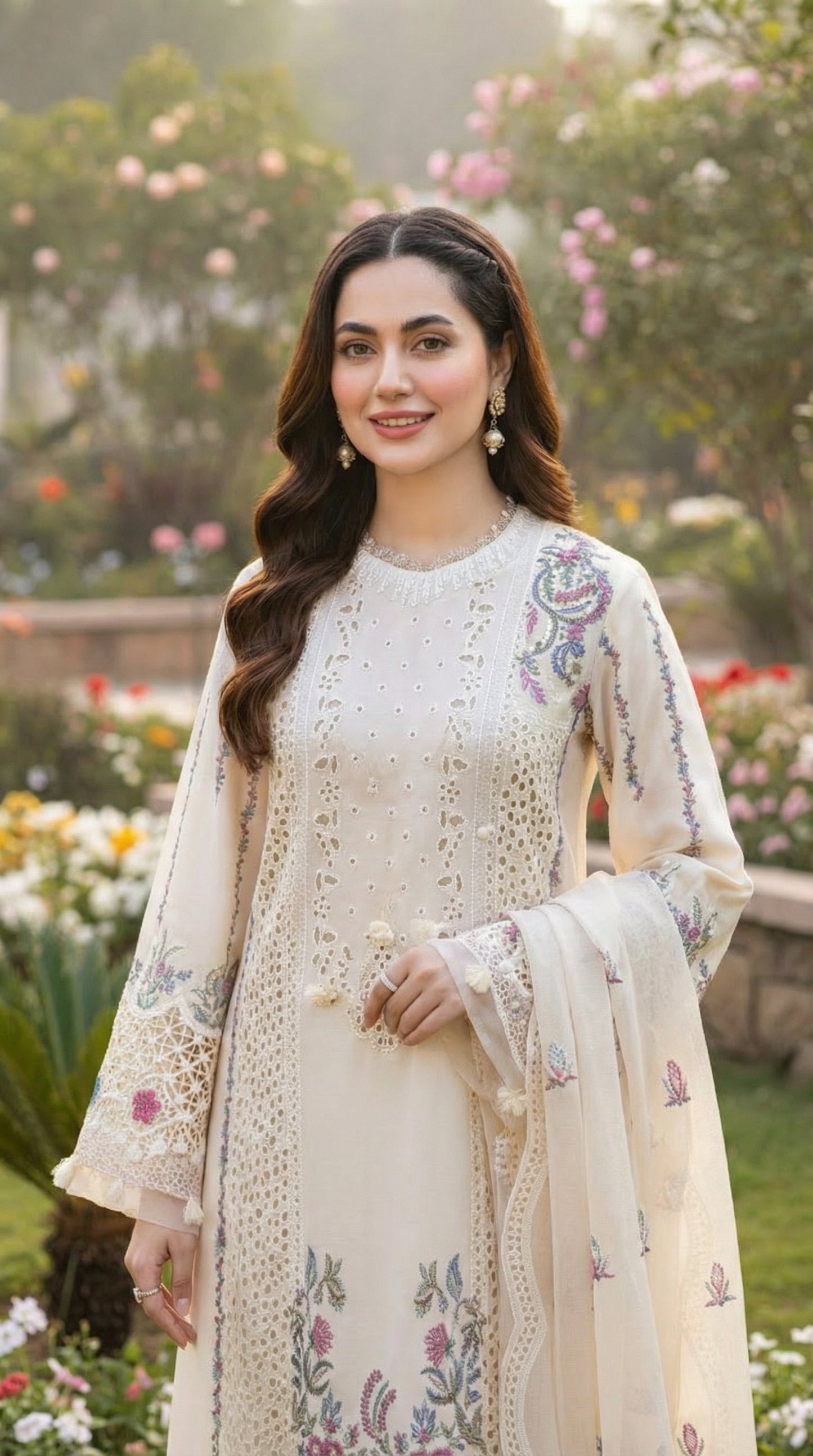 QALAMKAR CHIKENKARI 3PEC | UNSTICHED