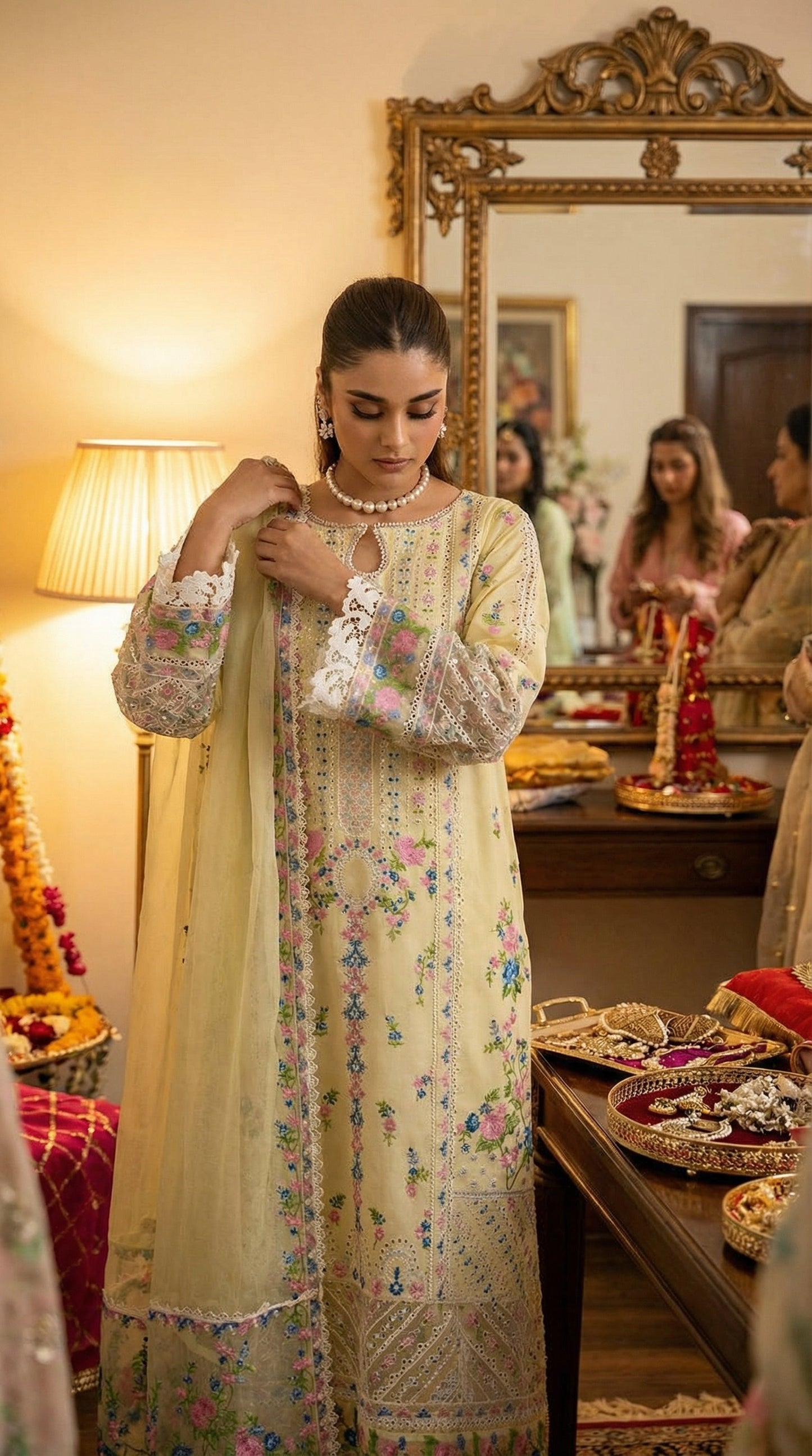 Chikenkari Nimora Lawn With Embroided Dupatta
