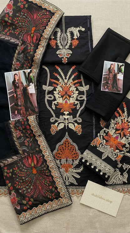 MB BLACK SHEHNAAI CHIKENKARI |3PC UNSTICHED